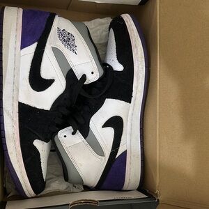 Black and Purple High-Top Sneakers